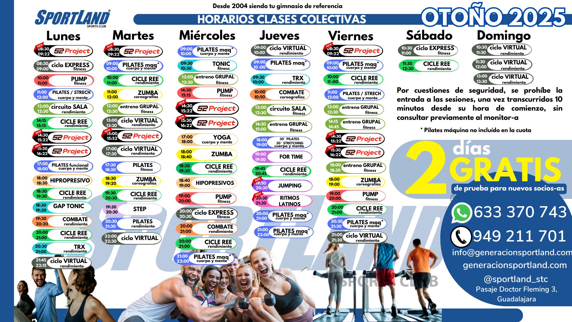 Imagen de HORARIO OTOÑO 25 SPORTLAND