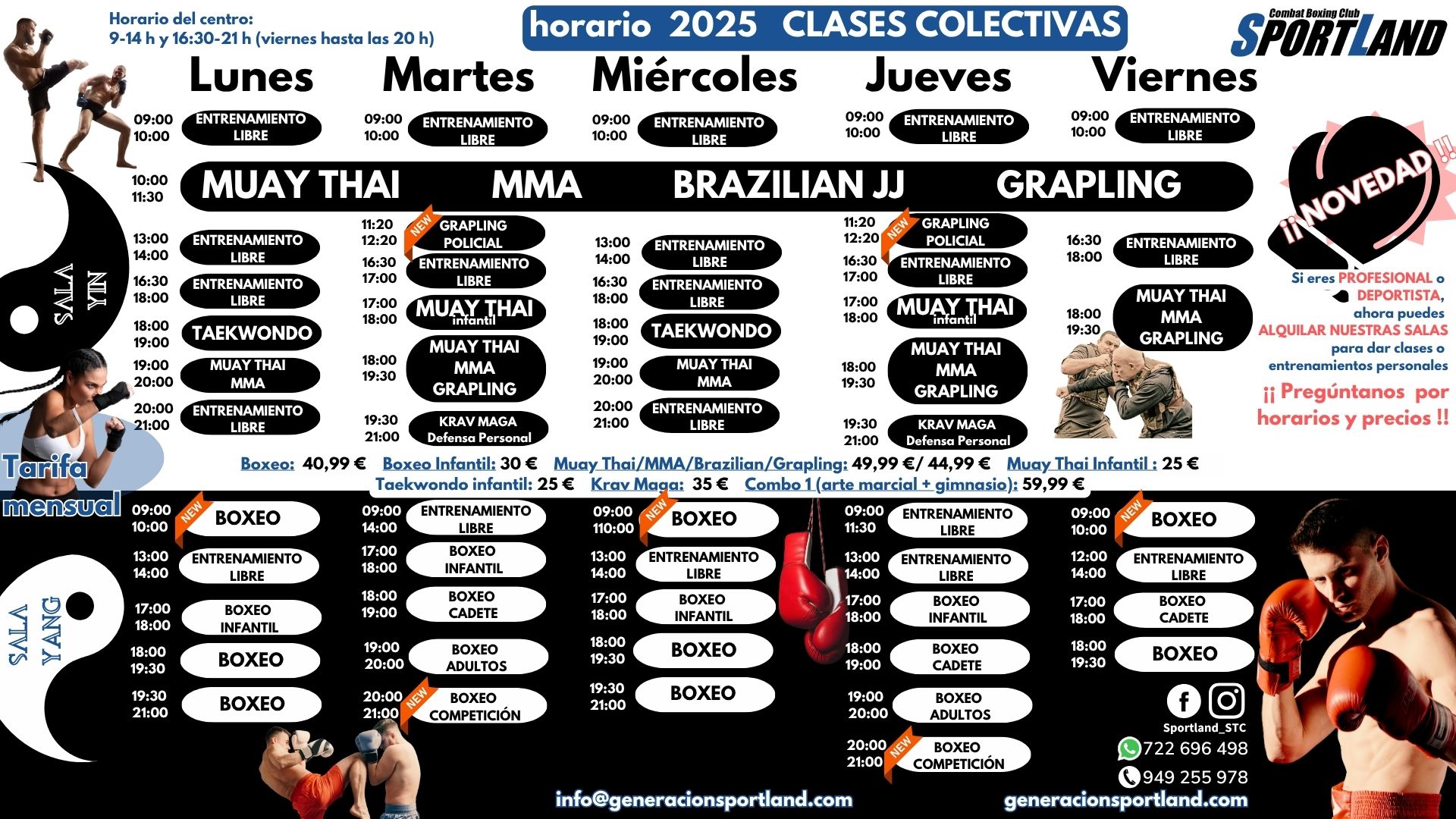 Imagen de HORARIO OTOÑO 25 SPORTLAND COMBAT BOXING CLUB
