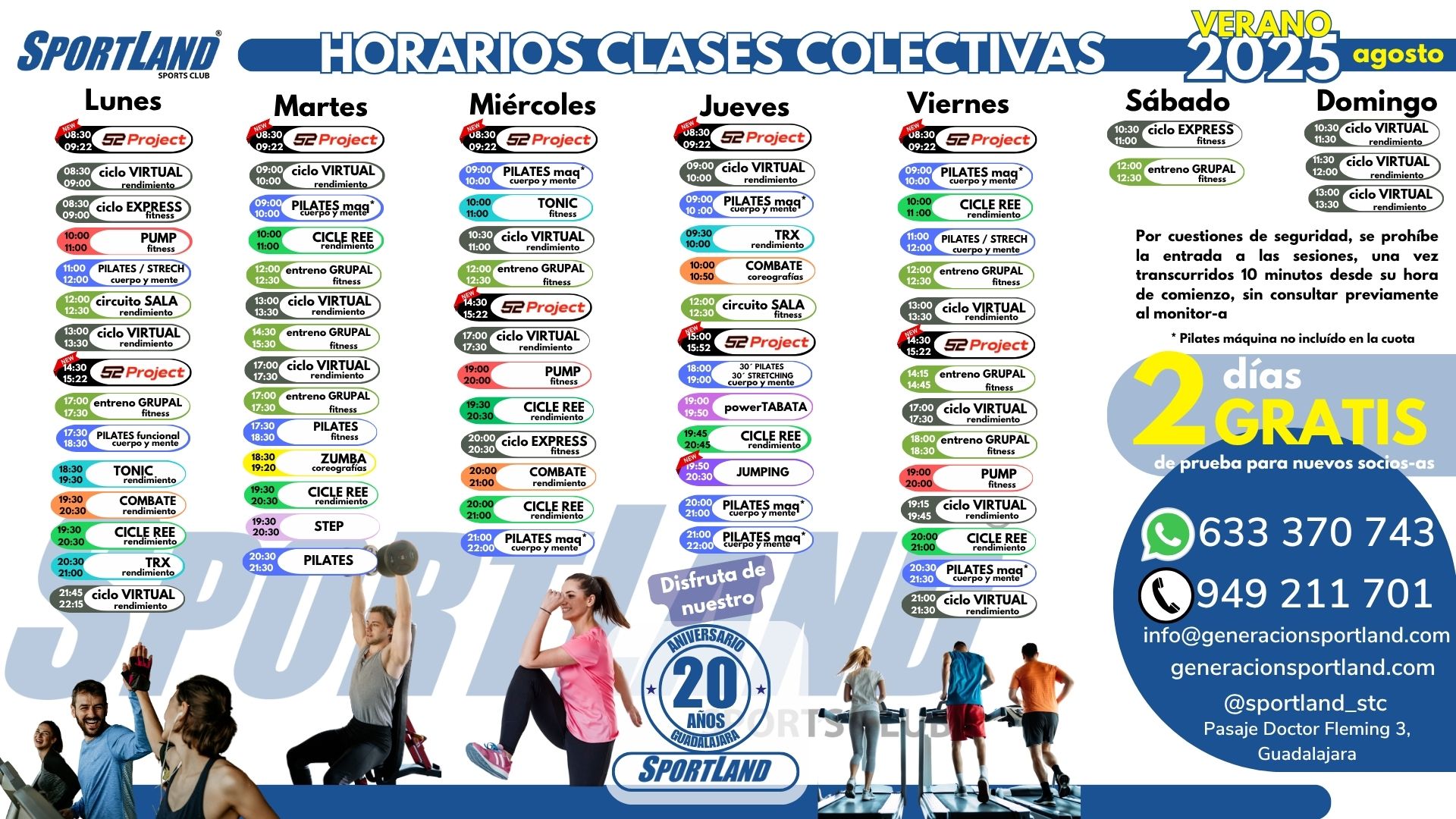 Imagen de HORARIO AGOSTO EN SPORTLAND